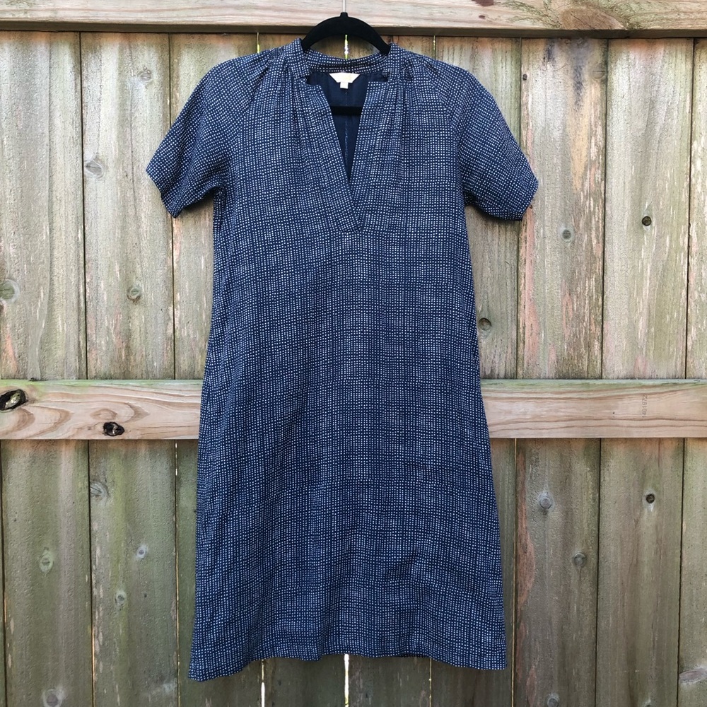 Layla 100% Cotton Polka Dot Dress Size S Navy White Retro